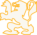 lion logotype de la ville de lyon dans la couleurs jeune.