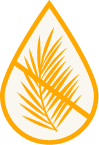 feuille de palmier avec une ligne sur le dessus symbolisant la non-utilisation d'huile de palme